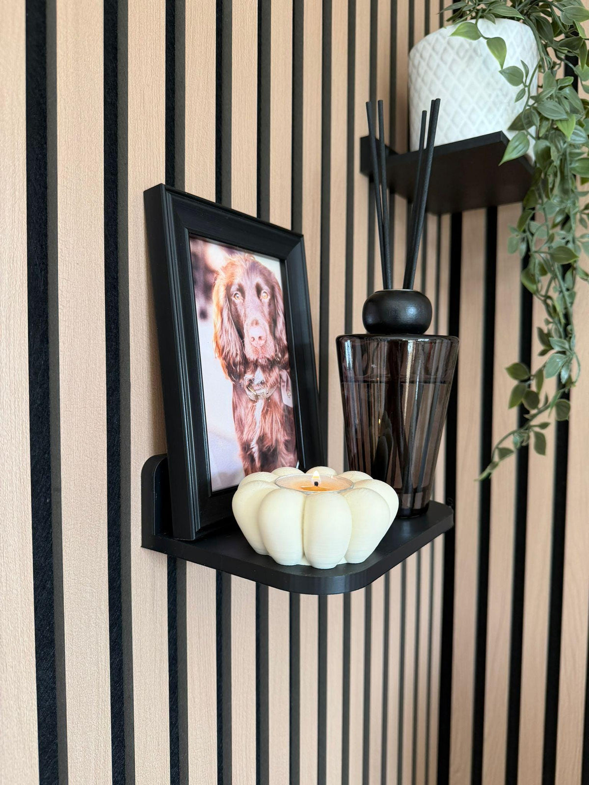Black Floating Shelf for Slat Walls