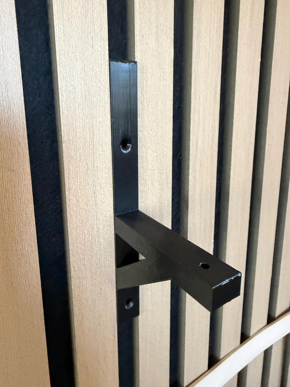 Soundbar Brackets for Acoustic Slat Walls — Matte Black, Pair