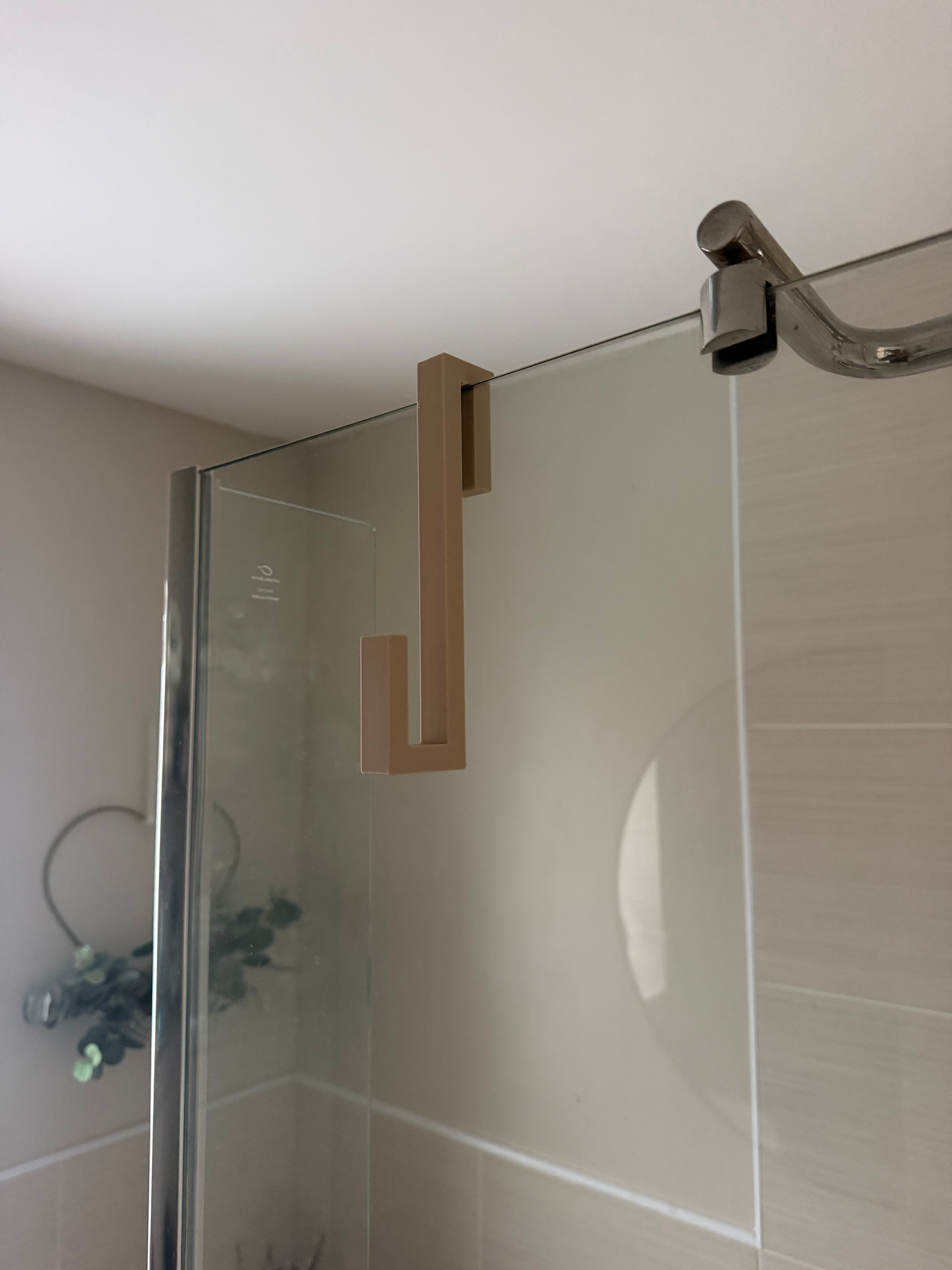 Over Shower Screen Double Hook – No Drill Bathroom Towel, Robe & Squeegee Holder