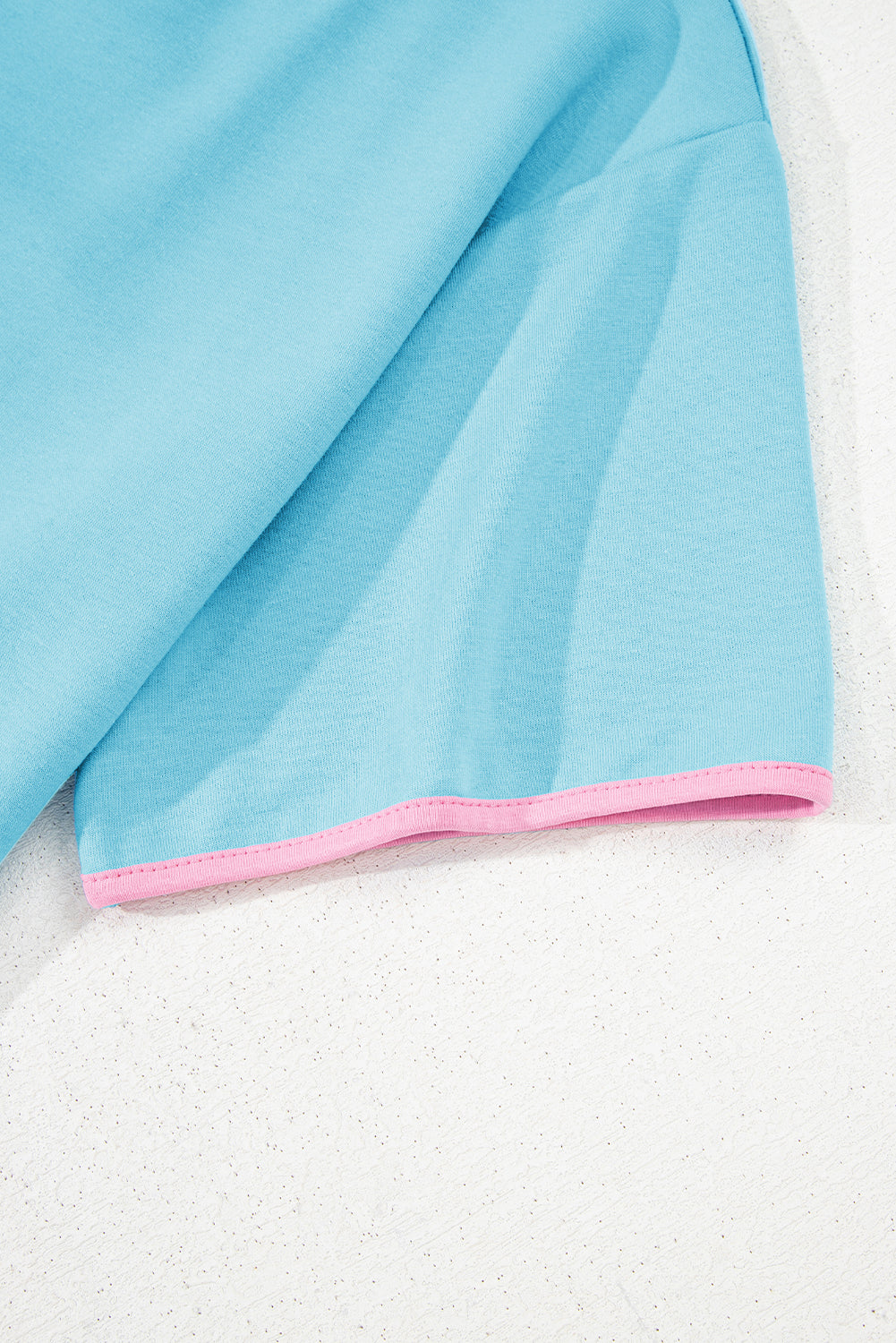 Bonbon Colorblock Edge Drop Shoulder T Shirt and Skort 2Pcs Set