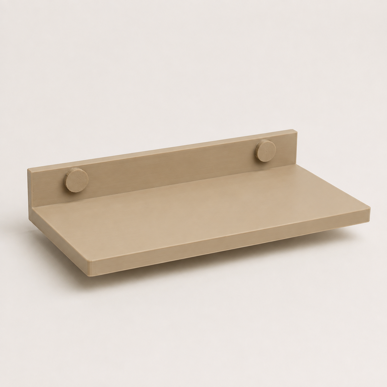 Beige Floating Shelf for Slat Walls — Screw Mount