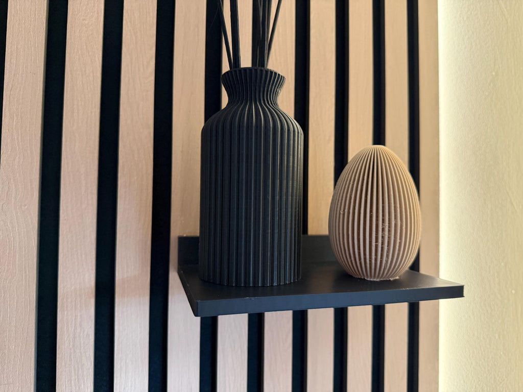 2 Pack Black Floating Shelf for Acoustic Slat Wall – Modern Minimalist Decor