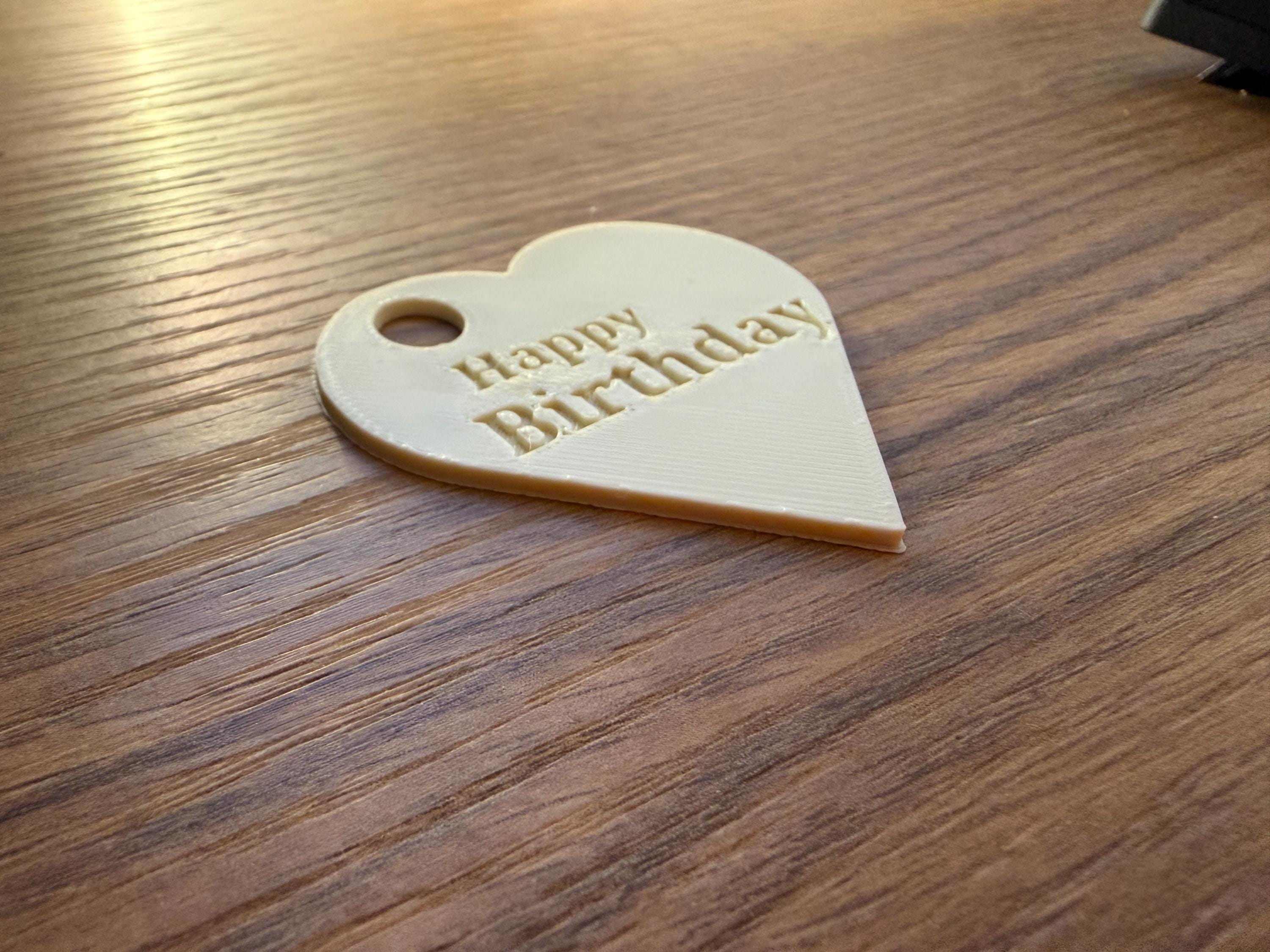 3D Printed Birthday Heart Tag