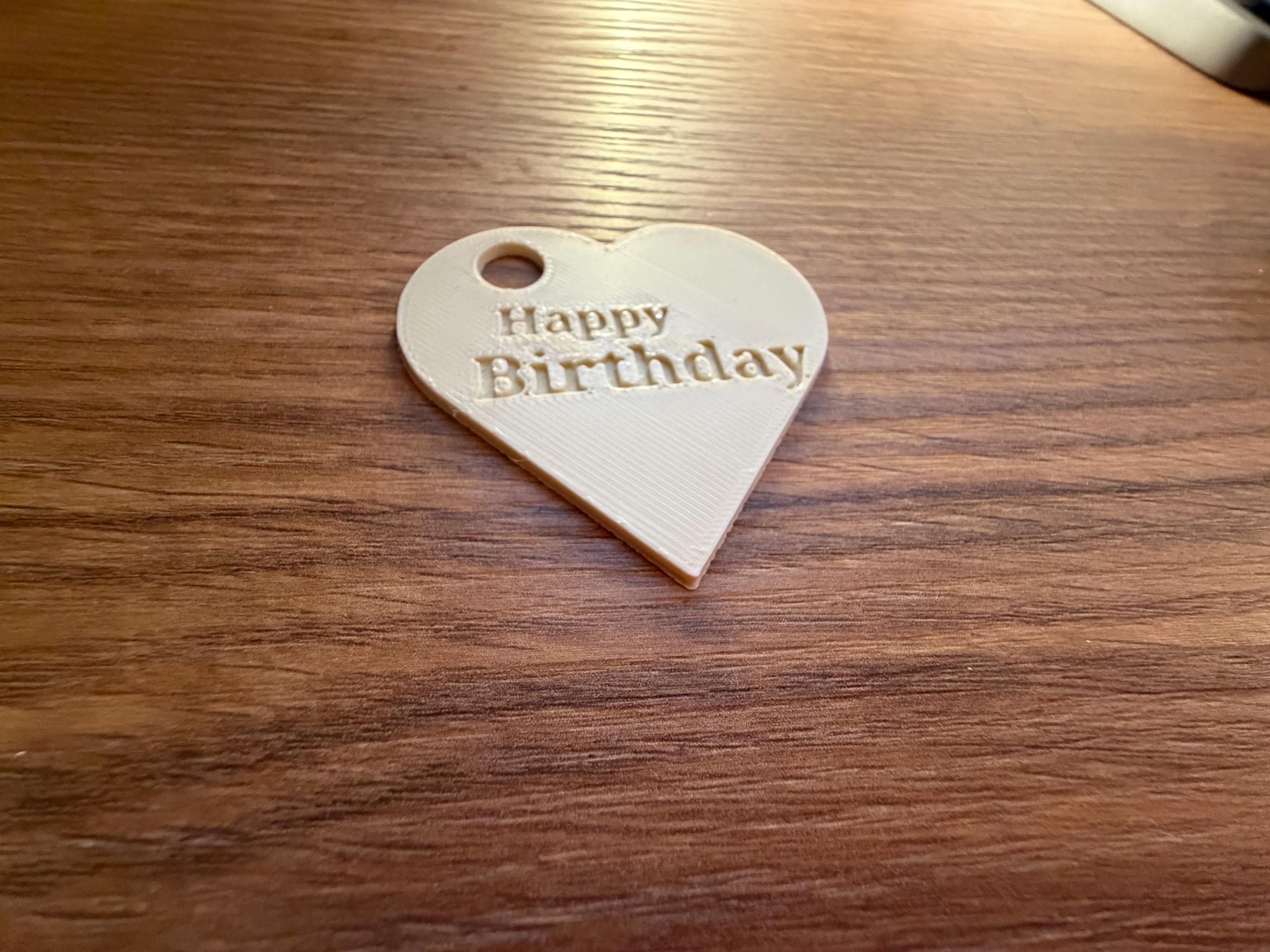 3D Printed Birthday Heart Tag
