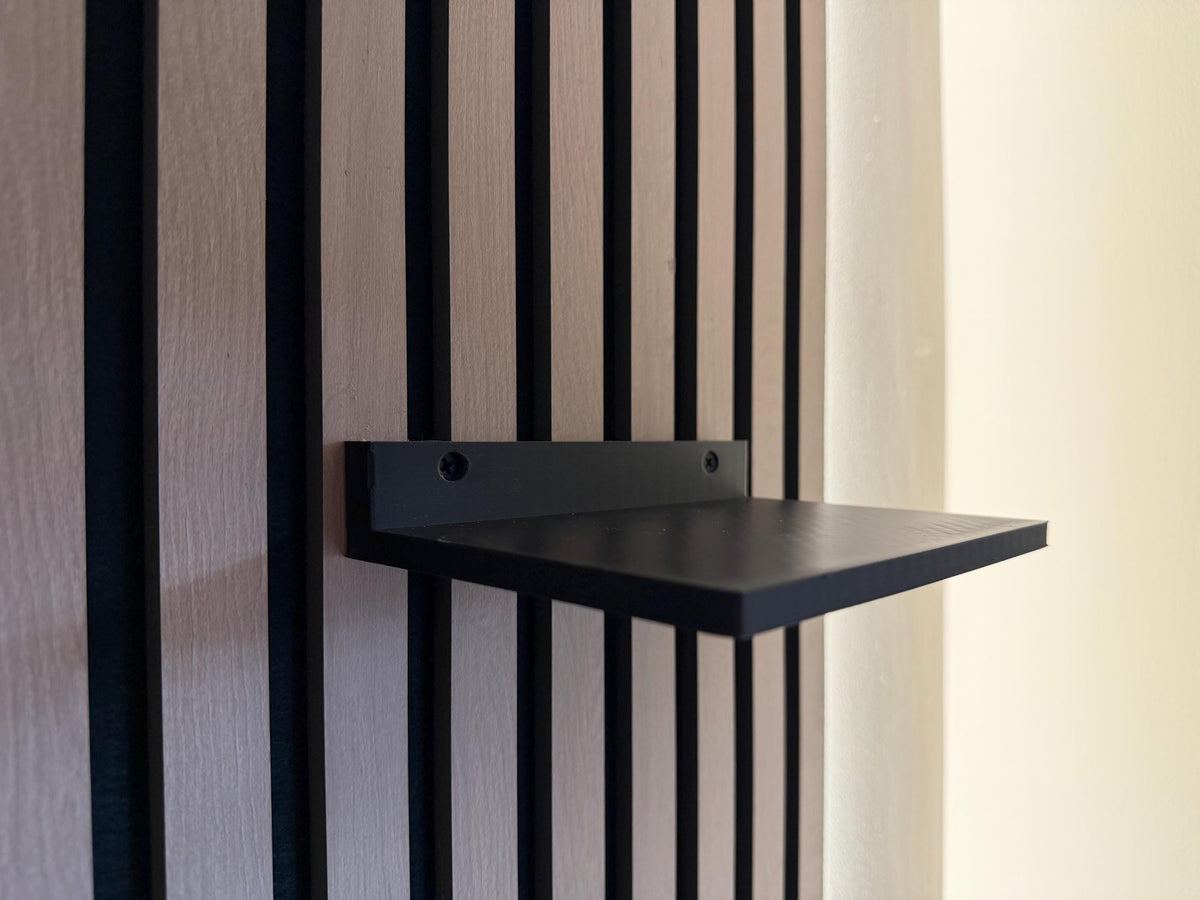 Black Floating Shelf for Slat Walls