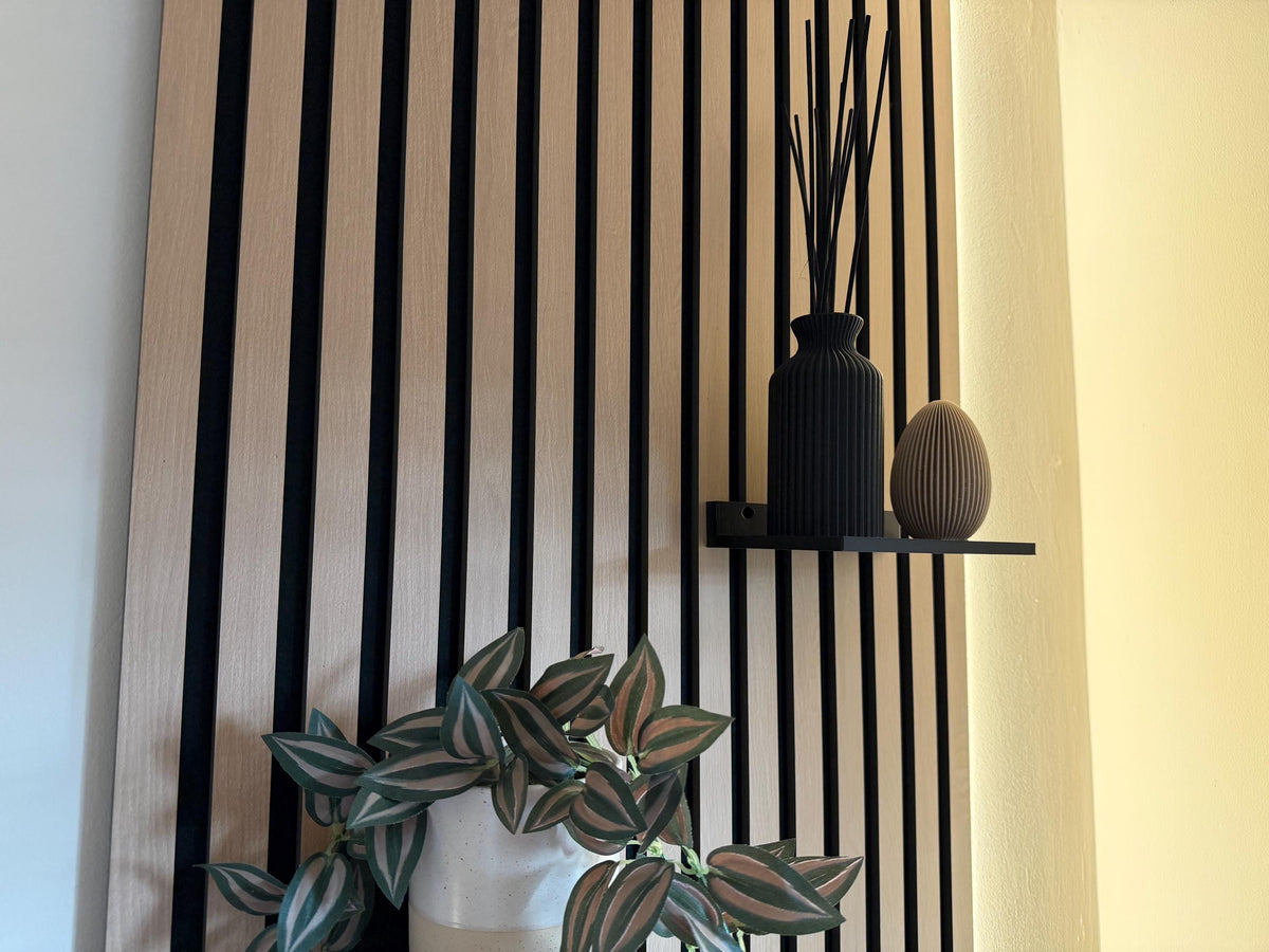 Black Floating Shelf for Slat Walls