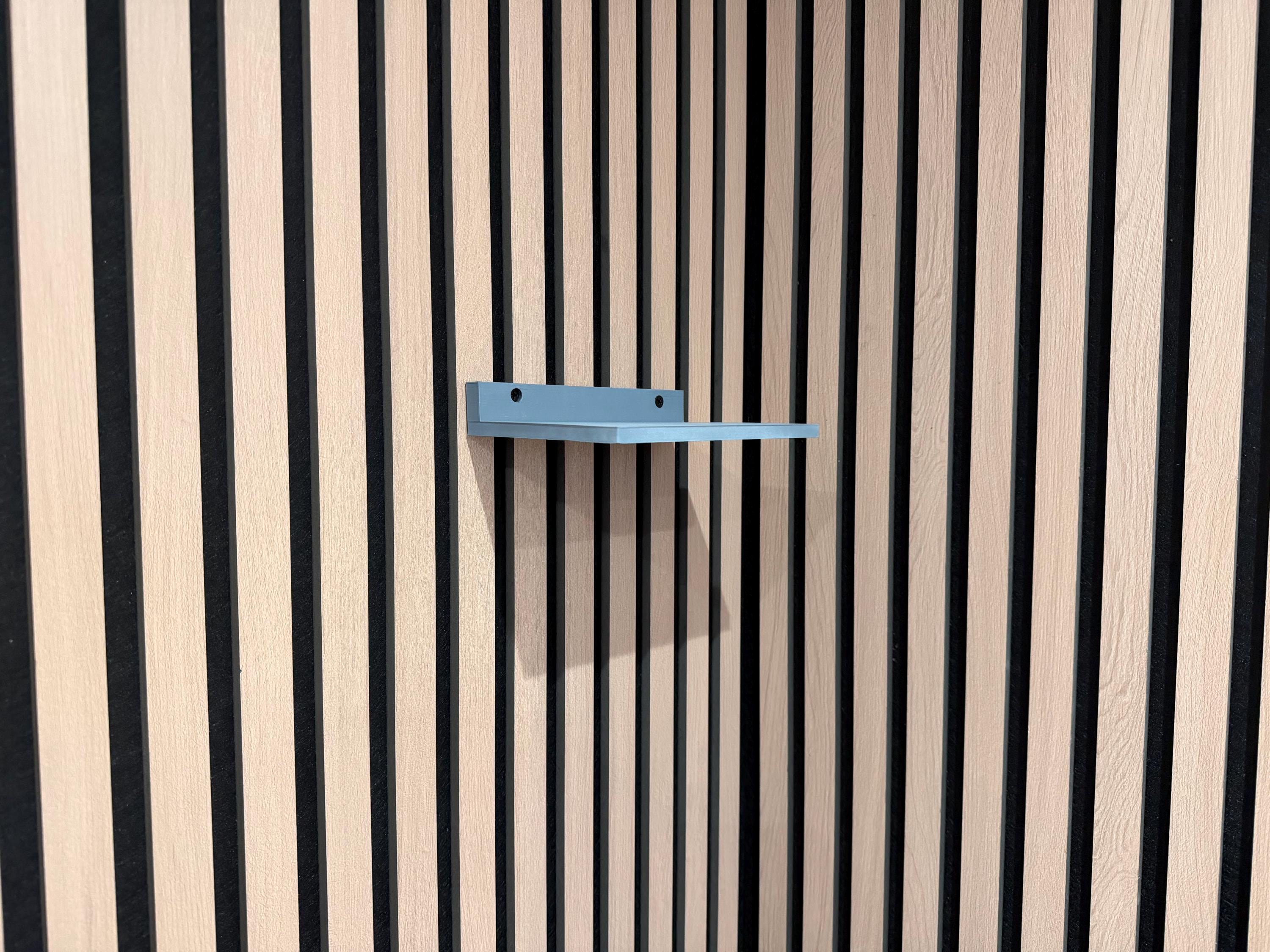 Pack of 3 Grey Slat Wall Shelf – Modern Floating Acoustic Panel Decor