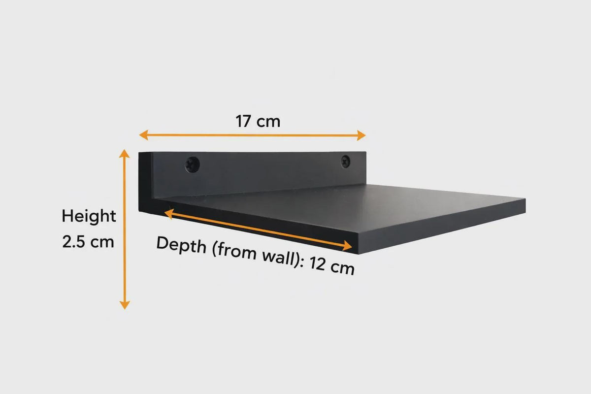 Beige Floating Shelf for Slat Walls — Screw Mount