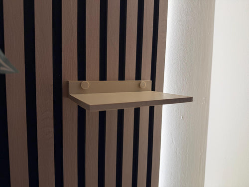 Beige Floating Shelf for Slat Walls — Screw Mount