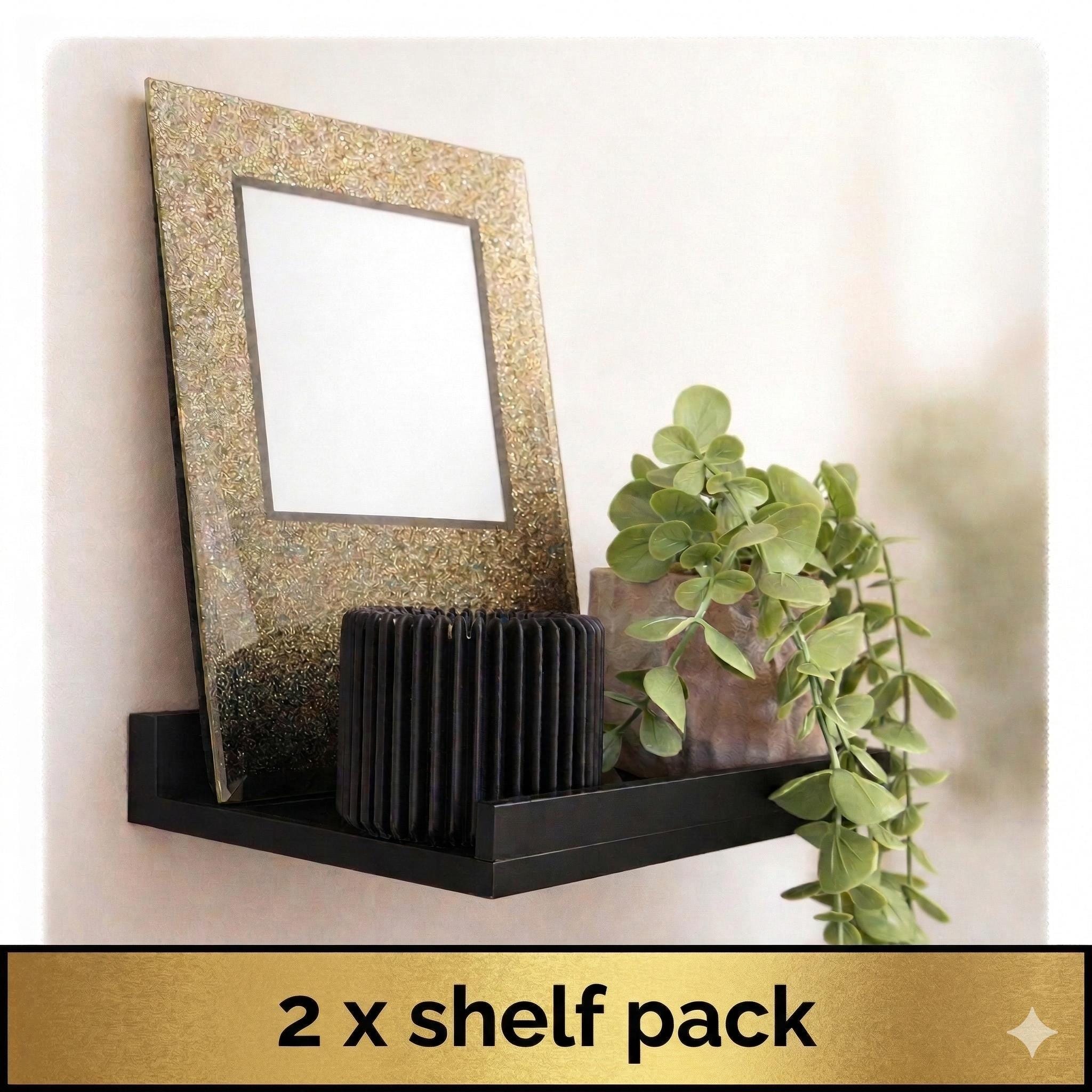 Acoustic panel Shelf Set of 2 – Minimalist Floating Shelf with Lip, Modern Storage