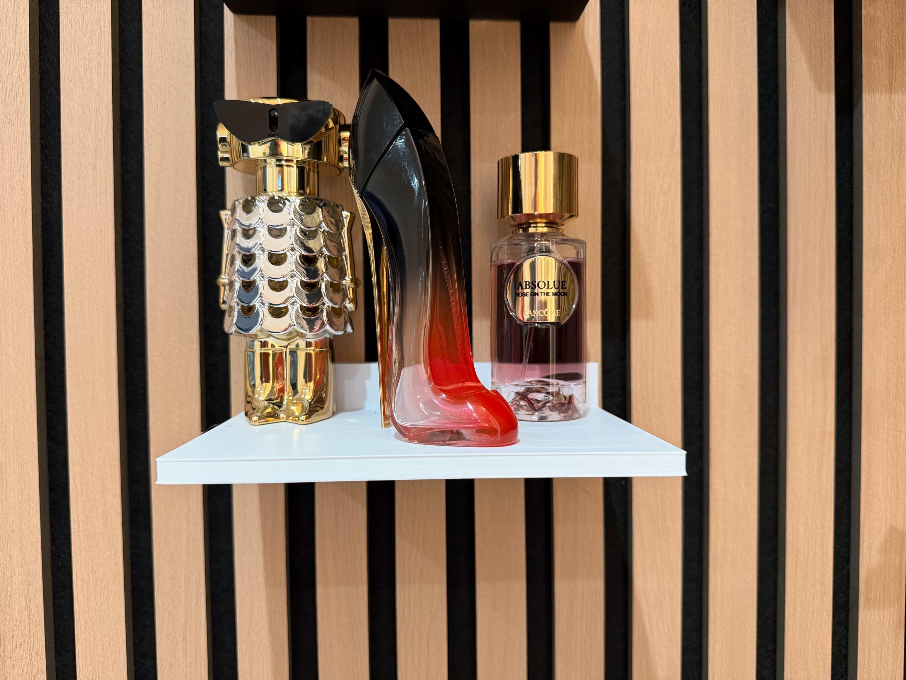 Floating Perfume Shelf for Slat Wall | Minimal Fragrance Organizer