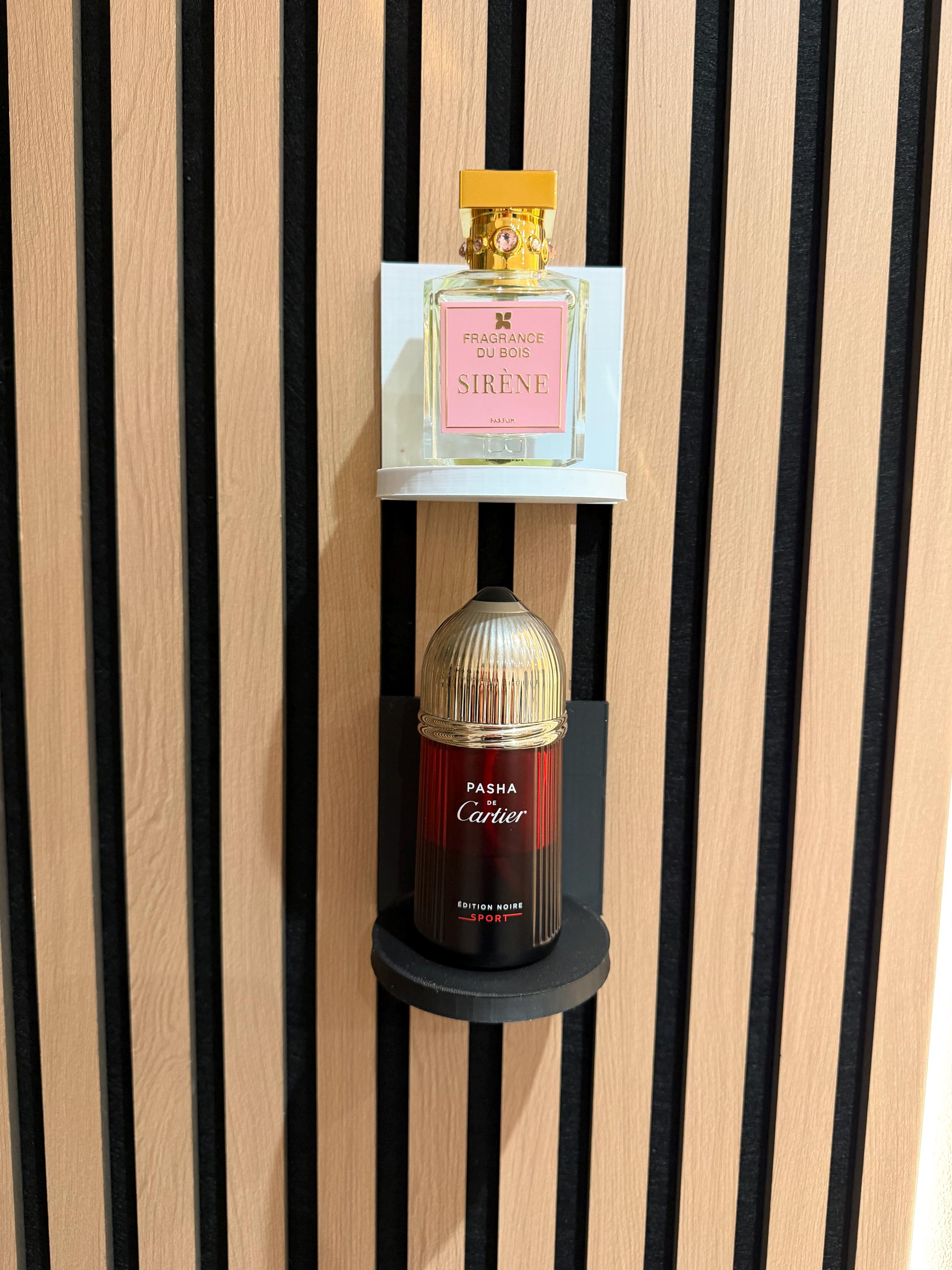 Pack of 4 Round Perfume Shelf for Slat Wall | Minimalist Fragrance Display Holder