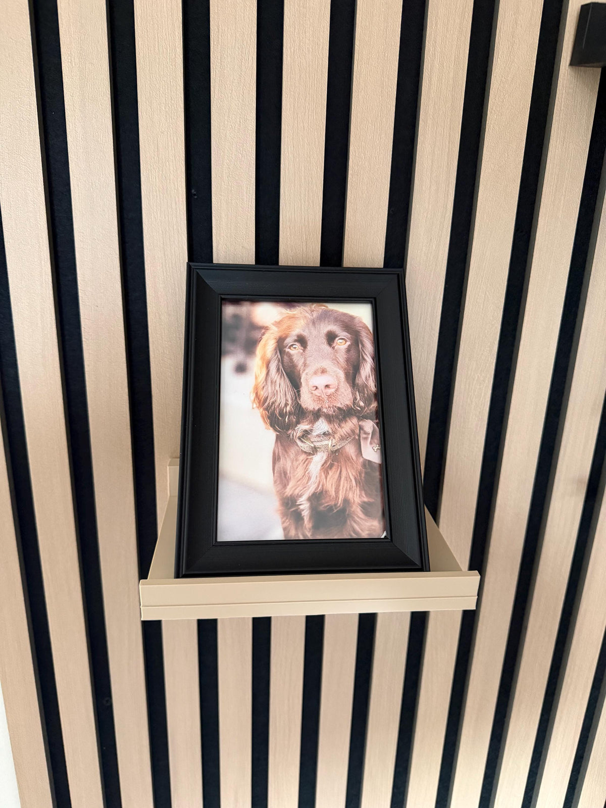 Blush-Taupe Floating Shelf for Slat Walls
