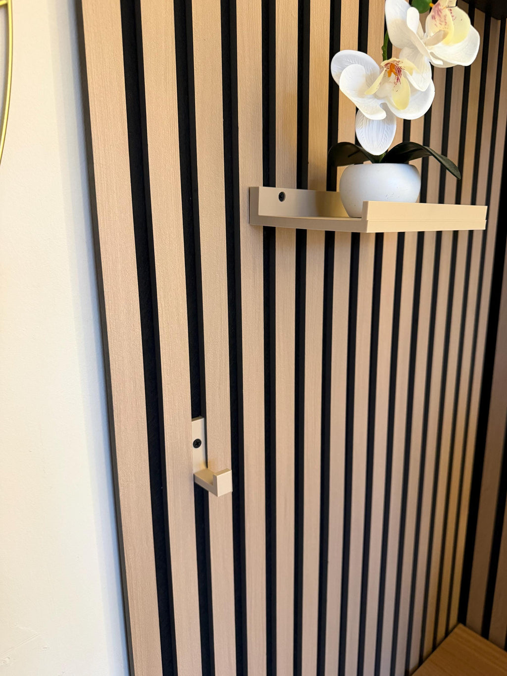 Pack of 4 x Matte Beige Acoustic Slat Wall Hook – Coat Jewellery Hanger