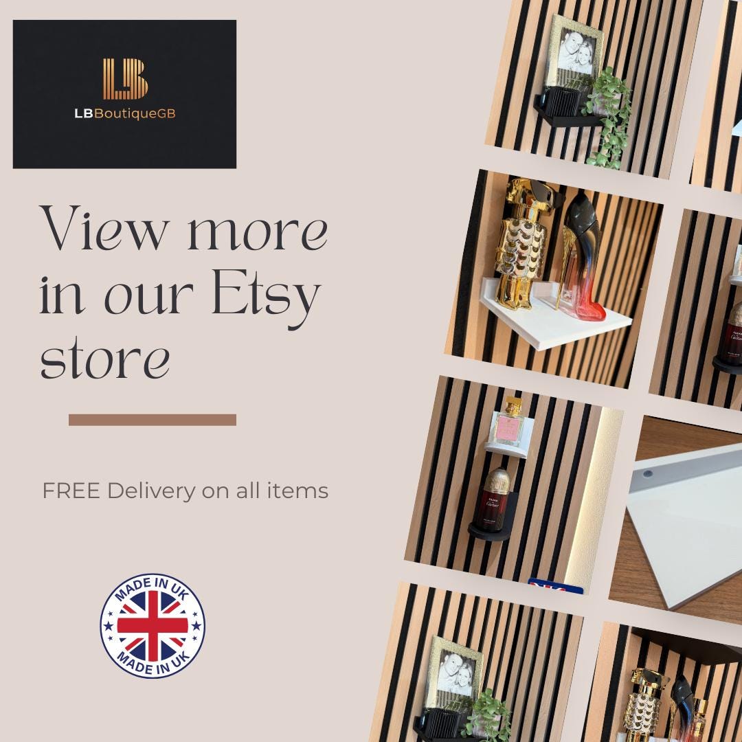 4x Acoustic Panel Floating Shelf | Black PLA Slat Wall Storage (170x120mm)