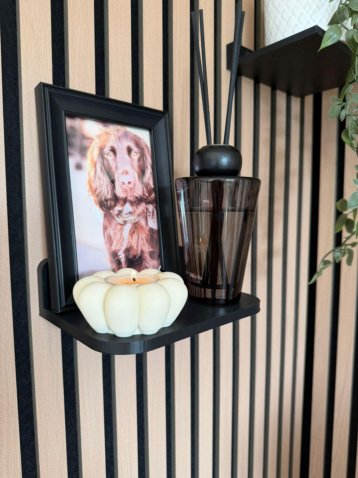 Black Floating Shelf for Slat Walls
