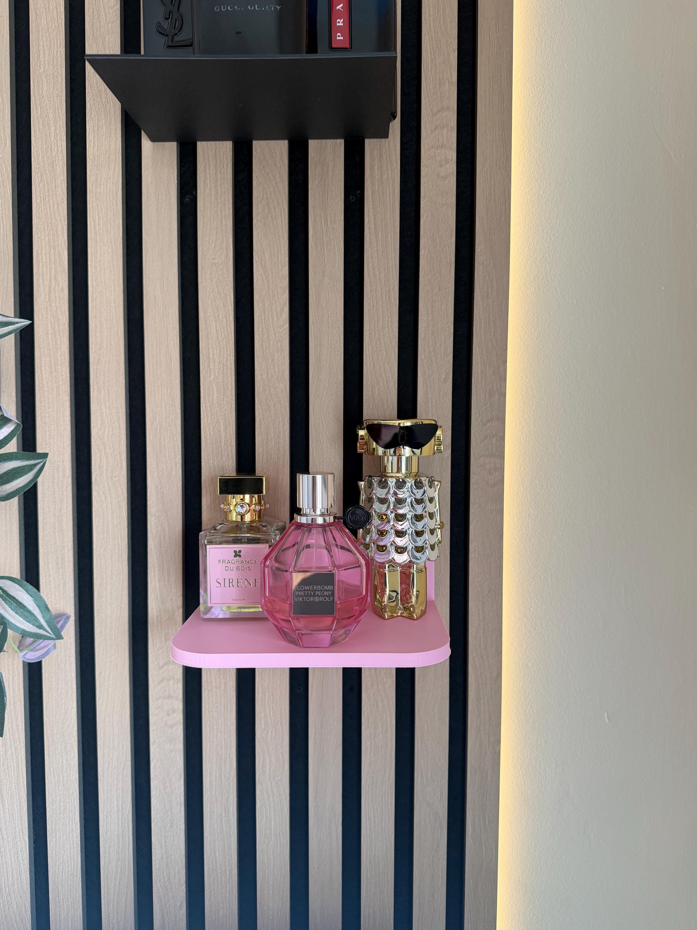 Perfume Shelf for Acoustic Panels |  Slat Wall Vanity Shelf | Beauty Display Shelf