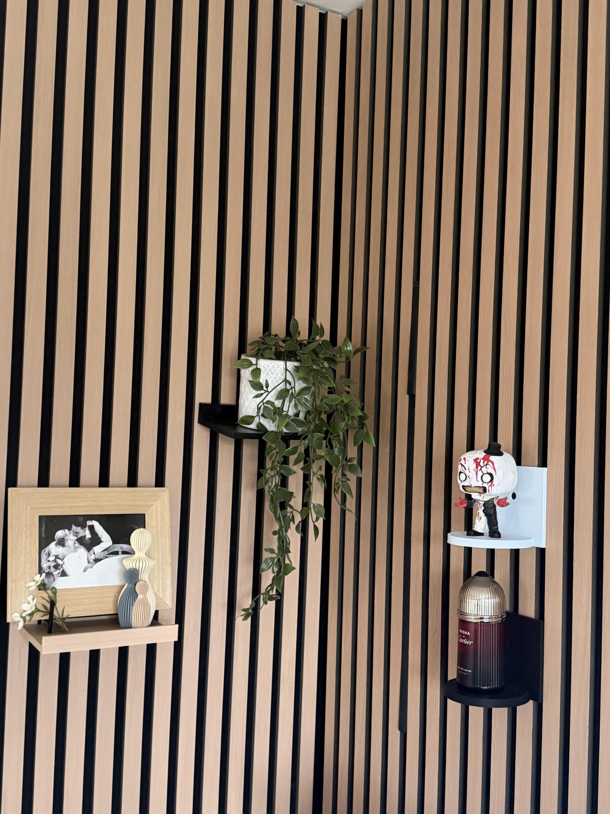 Blush-Taupe Floating Shelf for Slat Walls