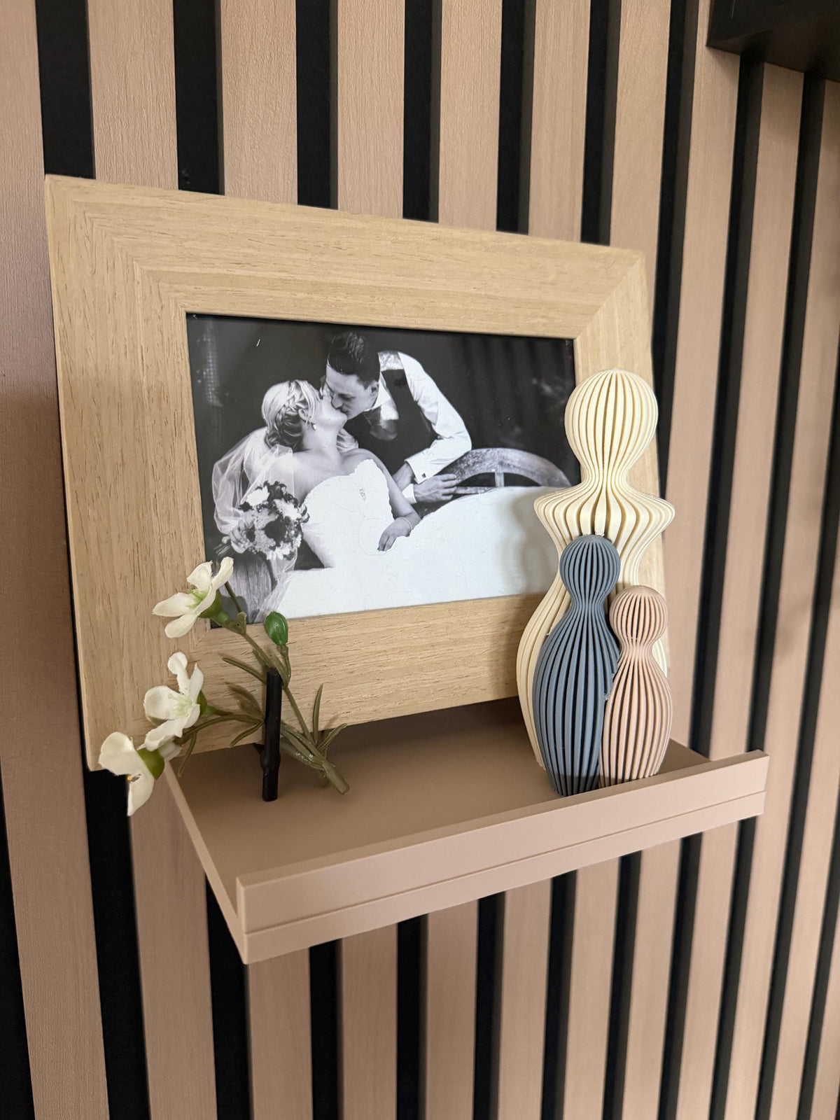 Blush-Taupe Floating Shelf for Slat Walls