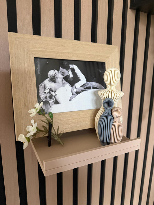 Blush-Taupe Floating Shelf for Slat Walls