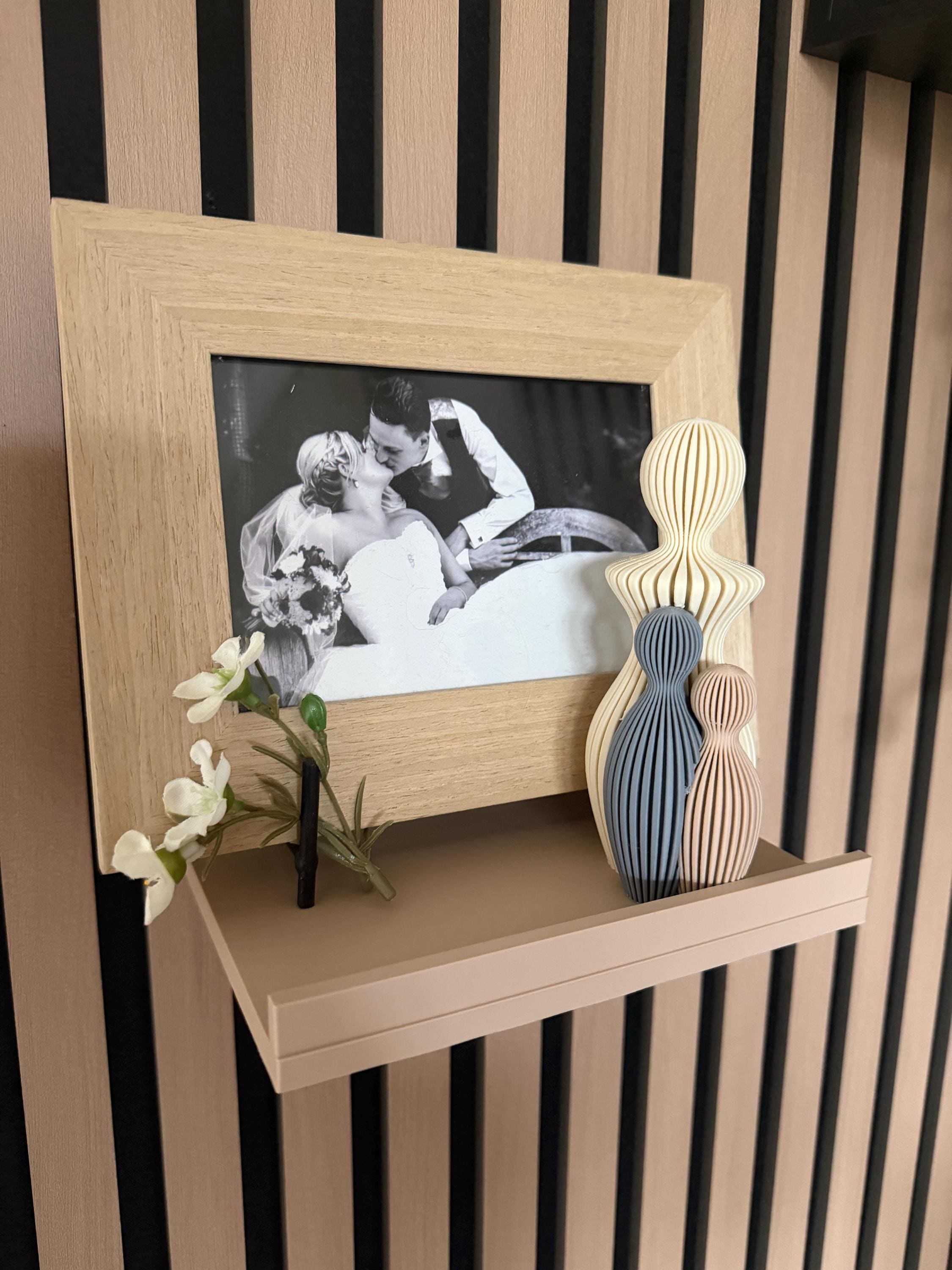 Set of 3 Floating Shelves | Minimalist Display Ledge | Beige Matte Home Décor