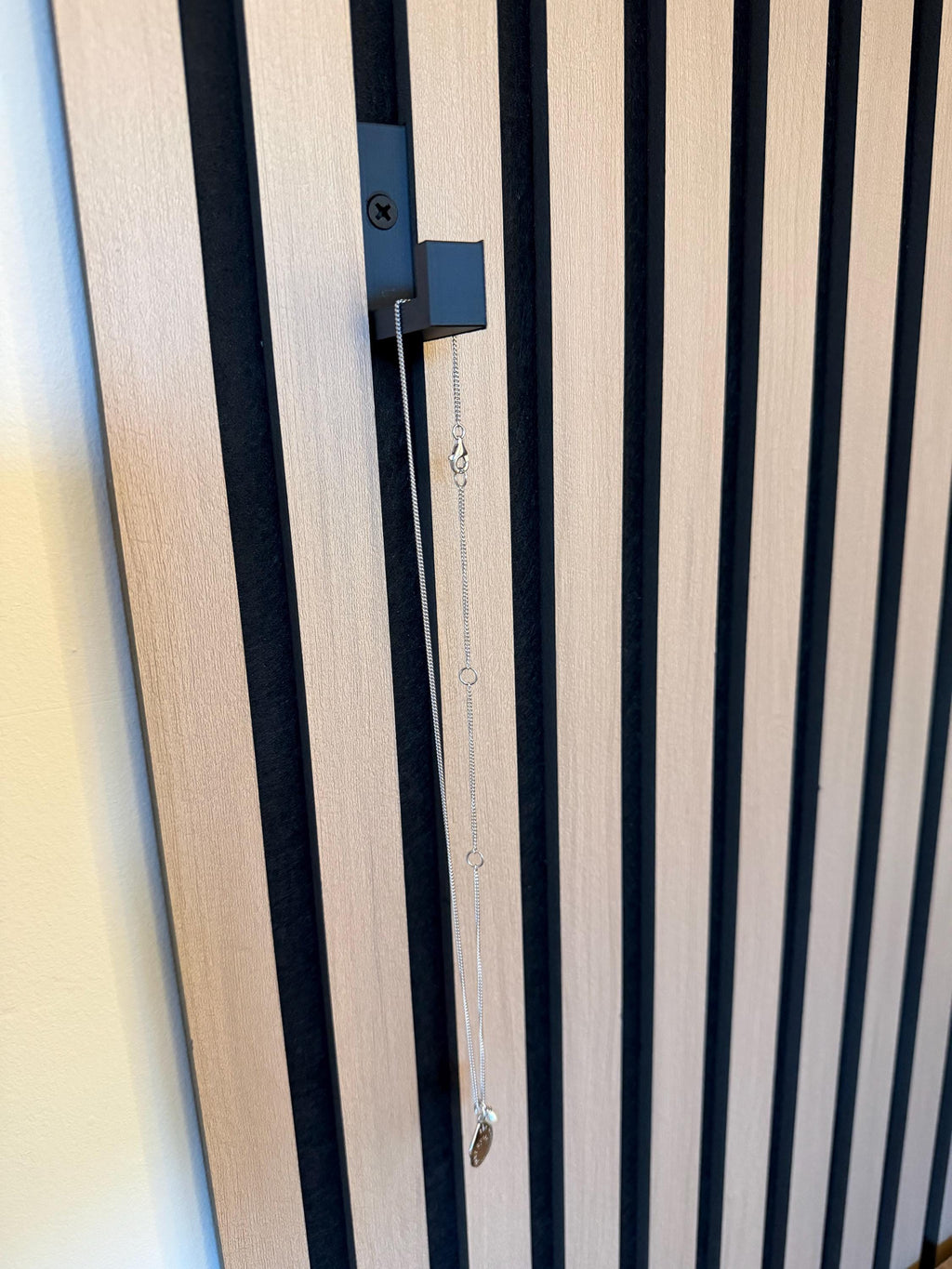 Matte Black Acoustic Slat Wall Hook – Coat Jewellery Hanger