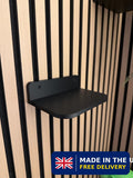 4x Acoustic Panel Floating Shelf | Black PLA Slat Wall Storage (170x120mm)