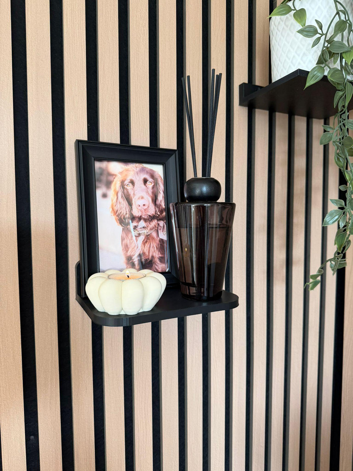 Black Floating Shelf for Slat Walls