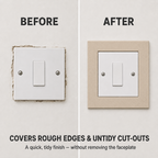 Light switch surround shown fitted to a wall