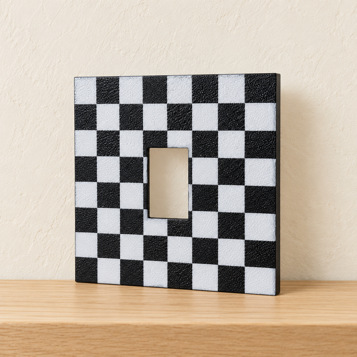 Checkerboard switch surround close-up