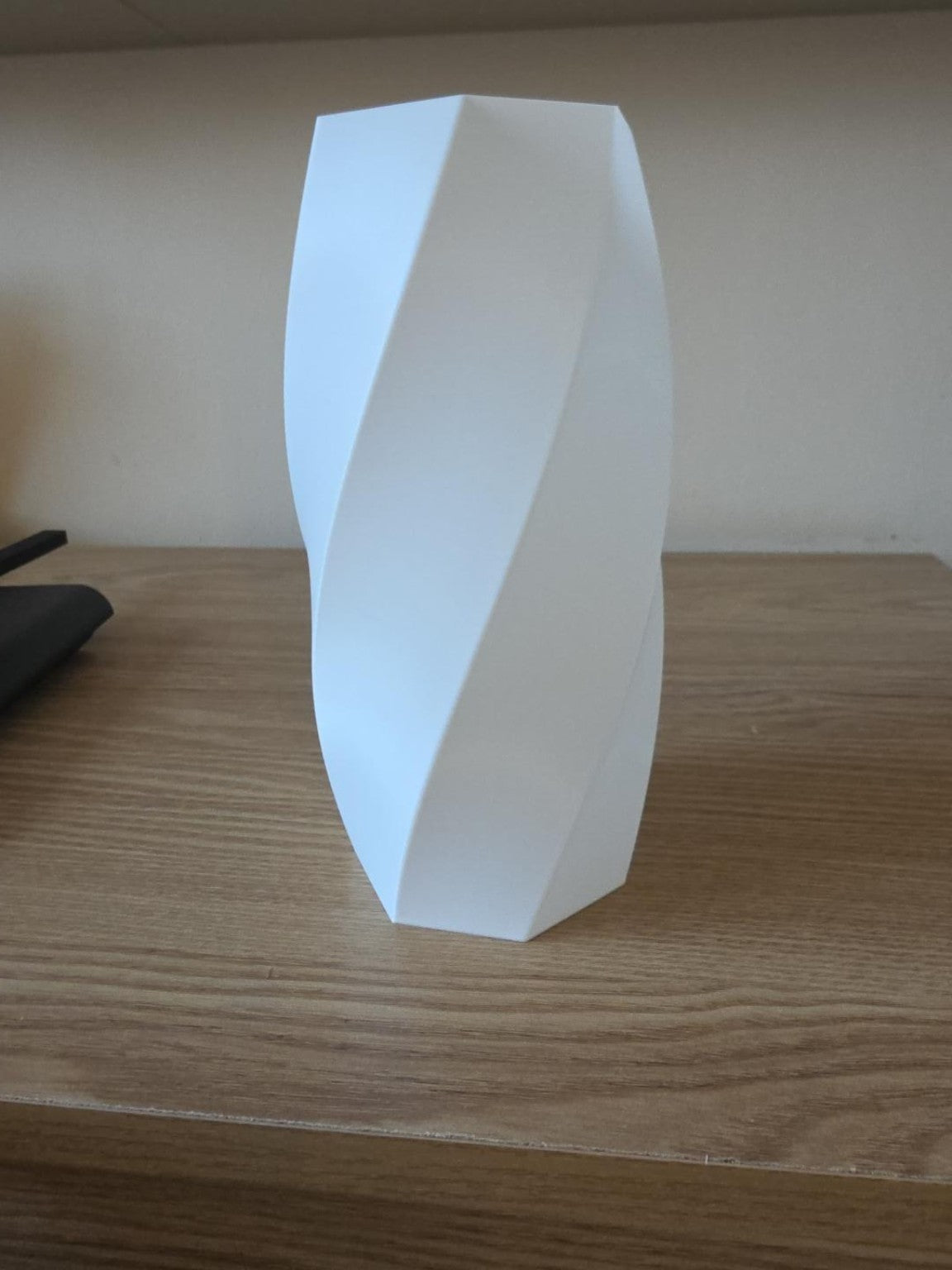 Twisted vase styled on a shelf